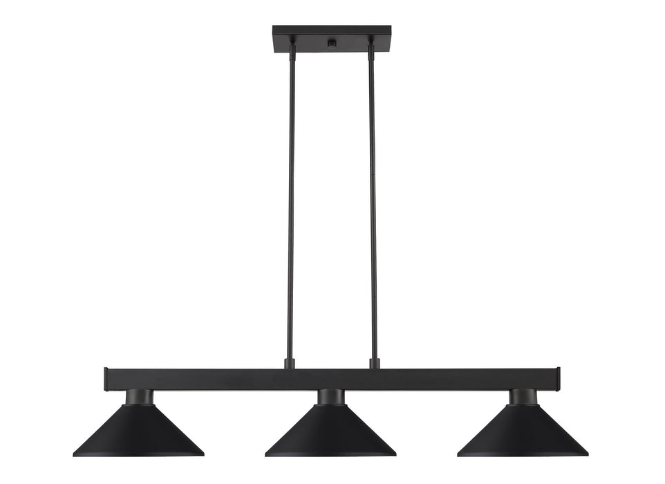 Cobalt 3 Light Flush Mount in Matte Black with Matte Black Steel Shade