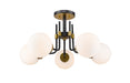 477-5SF-MB-OBR - Parsons 5-Light Semi Flush Mount in Matte Black & Olde Brass by Z-Lite Lighting