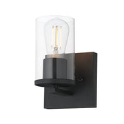 Lateral 1 Light Wall Sconce in Black