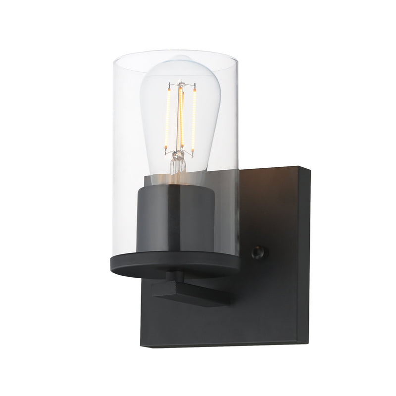 Lateral 1 Light Wall Sconce in Black