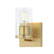 Lateral 1 Light Wall Sconce in Satin Brass