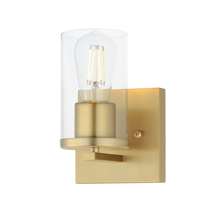 Lateral 1 Light Wall Sconce in Satin Brass