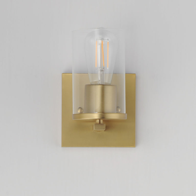 Lateral 1 Light Wall Sconce in Satin Brass