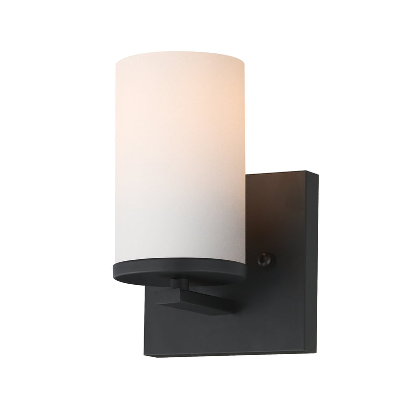 Lateral 1 Light Wall Sconce in Black