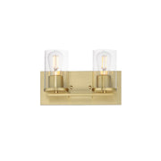 Lateral 2 Light Bath Vanity Light in Satin Brass