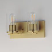 Lateral 2 Light Bath Vanity Light in Satin Brass