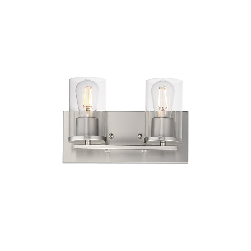 Lateral 2 Light Bath Vanity Light in Satin Nickel