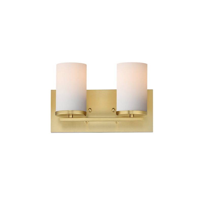 Lateral 2 Light Bath Vanity Light in Satin Brass