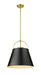 Z-Studio 1-Light Pendant in Matte Black & Heritage Brass - Lamps Expo