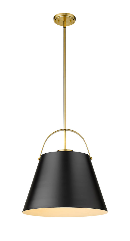 Z-Studio 1-Light Pendant in Matte Black & Heritage Brass - Lamps Expo