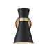 728-1S-MB-HBR - Soriano 1-Light Wall Sconce in Matte Black & Heritage Brass by Z-Lite Lighting
