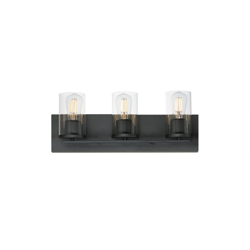 Lateral 3 Light Bath Vanity Light in Black