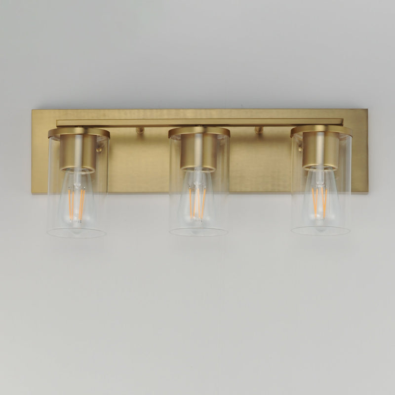 Lateral 3 Light Bath Vanity Light in Satin Brass