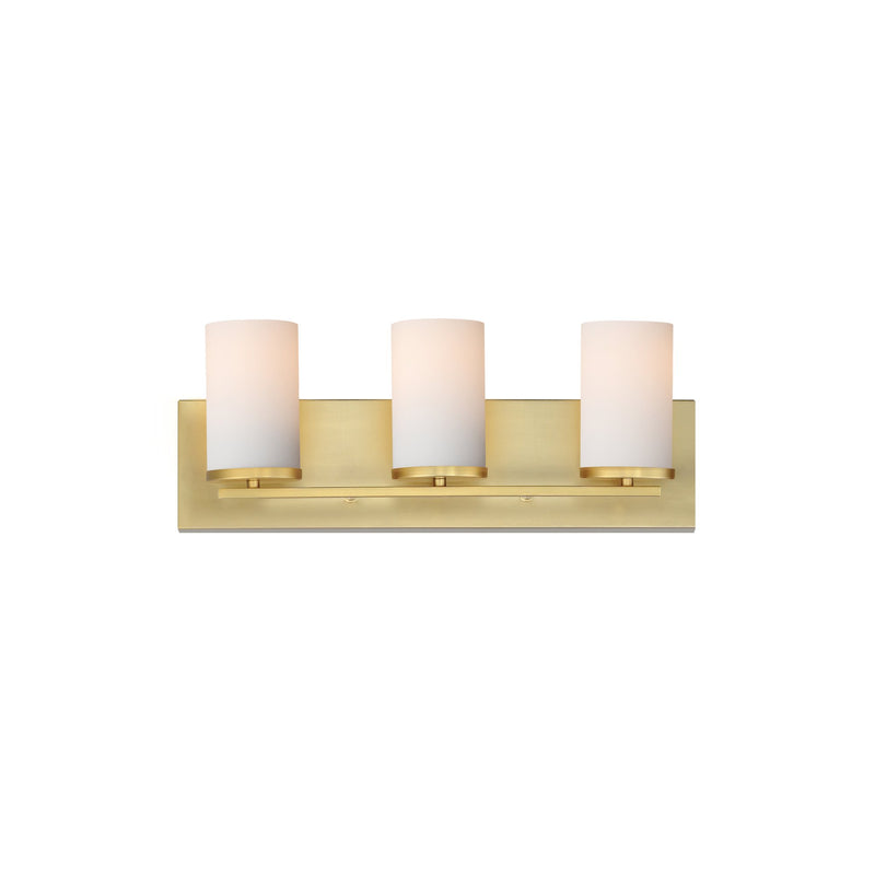 Lateral 3 Light Bath Vanity Light in Satin Brass