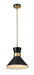728P13-MB-HBR - Soriano 1-Light Pendant in Matte Black & Heritage Brass by Z-Lite Lighting