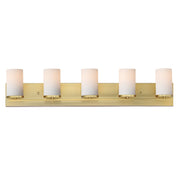 Lateral 5 Light Bath Vanity Light in Satin Brass