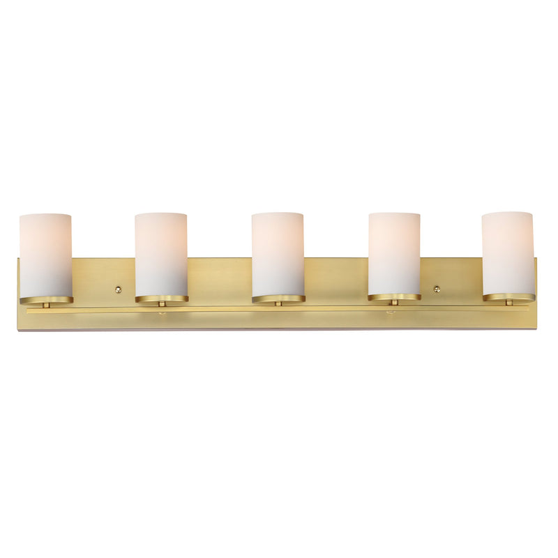 Lateral 5 Light Bath Vanity Light in Satin Brass