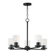 Lateral 5 Light Chandelier in Black