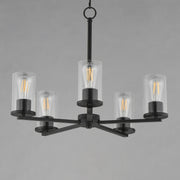 Lateral 5 Light Chandelier in Black