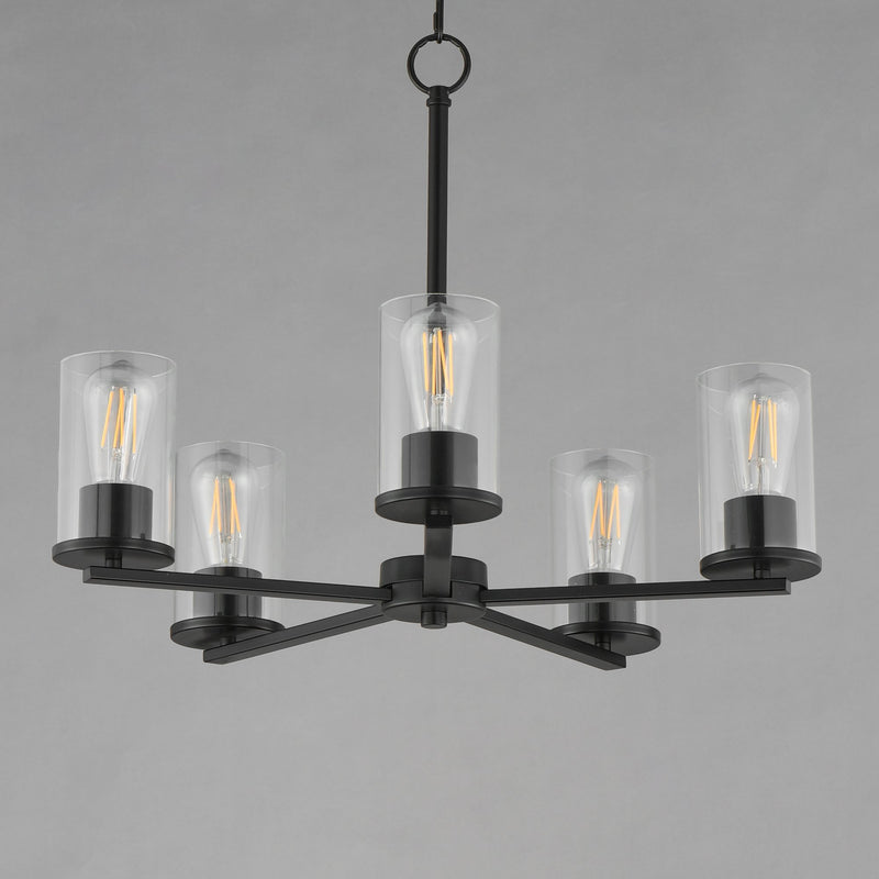 Lateral 5 Light Chandelier in Black
