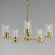 Lateral 5 Light Chandelier in Satin Brass