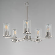 Lateral 5 Light Chandelier in Satin Nickel
