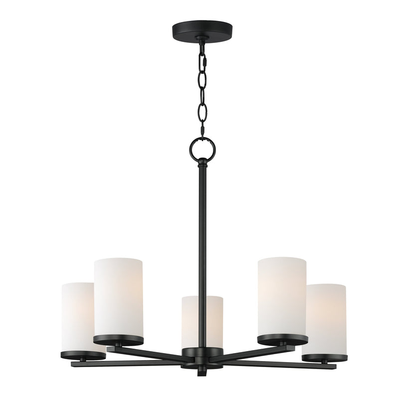 Lateral 5 Light Chandelier in Black