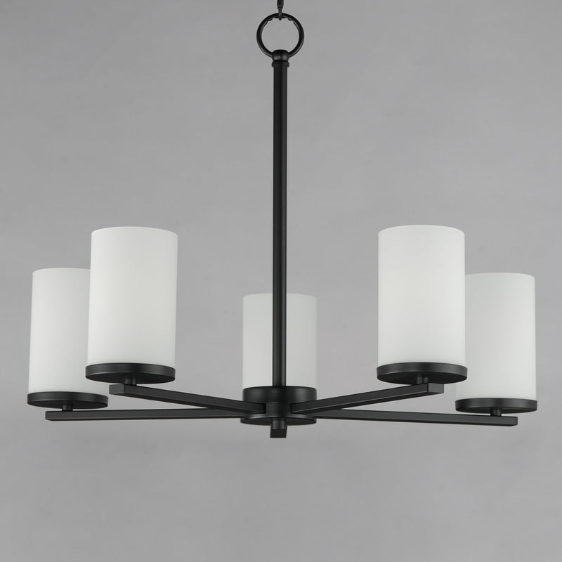 Lateral 5 Light Chandelier in Black