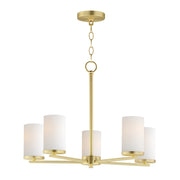 Lateral 5 Light Chandelier in Satin Brass