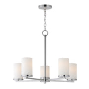 Lateral 5 Light Chandelier in Satin Nickel