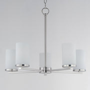 Lateral 5 Light Chandelier in Satin Nickel