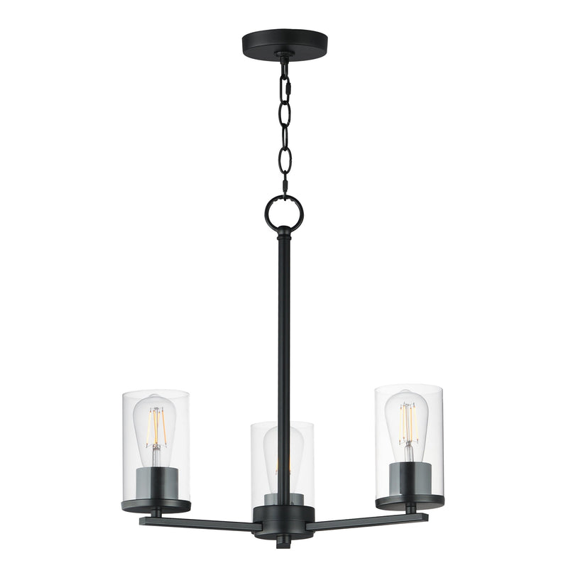 Lateral 3 Light Chandelier in Black
