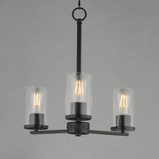 Lateral 3 Light Chandelier in Black