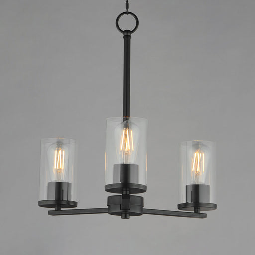 Lateral 3 Light Chandelier in Black