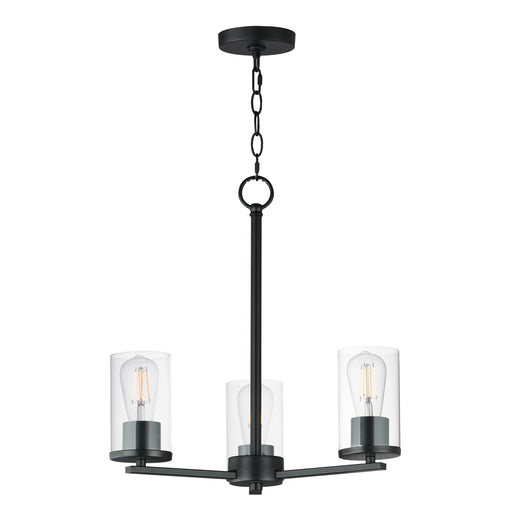 Lateral 3 Light Chandelier in Black
