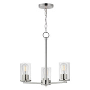 Lateral 3 Light Chandelier in Satin Nickel