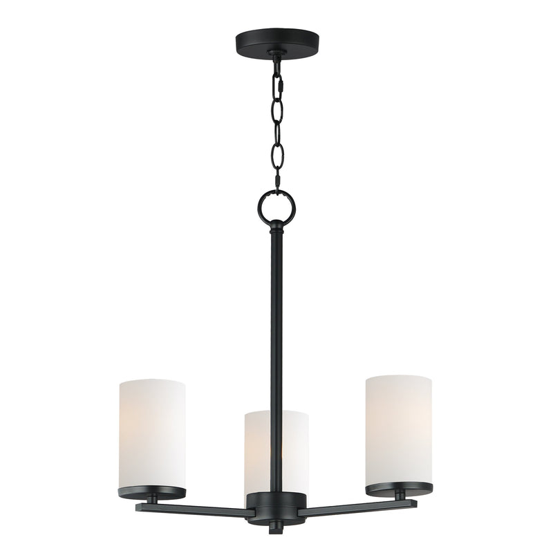 Lateral 3 Light Chandelier in Black
