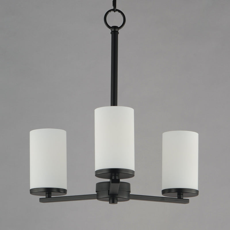 Lateral 3 Light Chandelier in Black