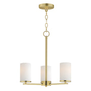Lateral 3 Light Chandelier in Satin Brass