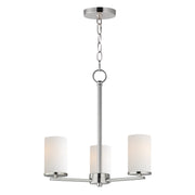Lateral 3 Light Chandelier in Satin Nickel