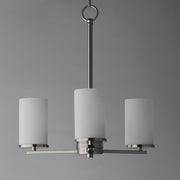 Lateral 3 Light Chandelier in Satin Nickel