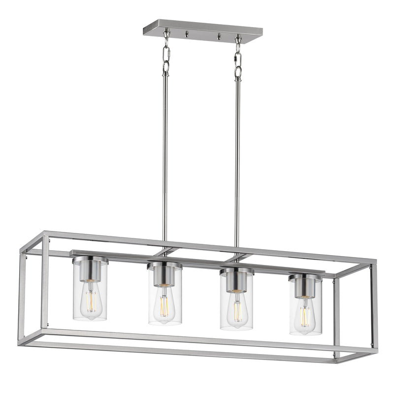Lateral 4 Light Linear Pendant in Satin Nickel