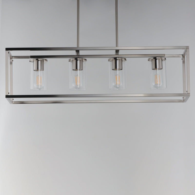 Lateral 4 Light Linear Pendant in Satin Nickel