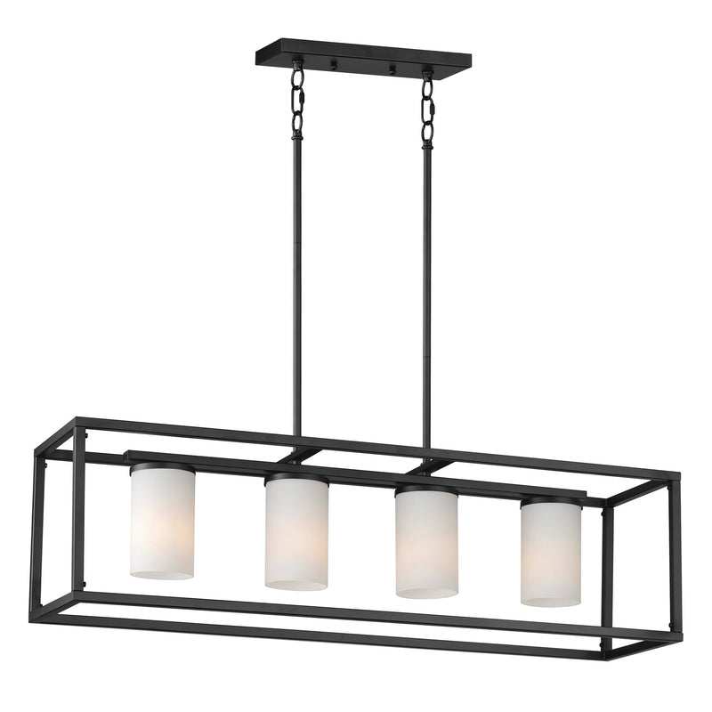 Lateral 4 Light Linear Pendant in Black