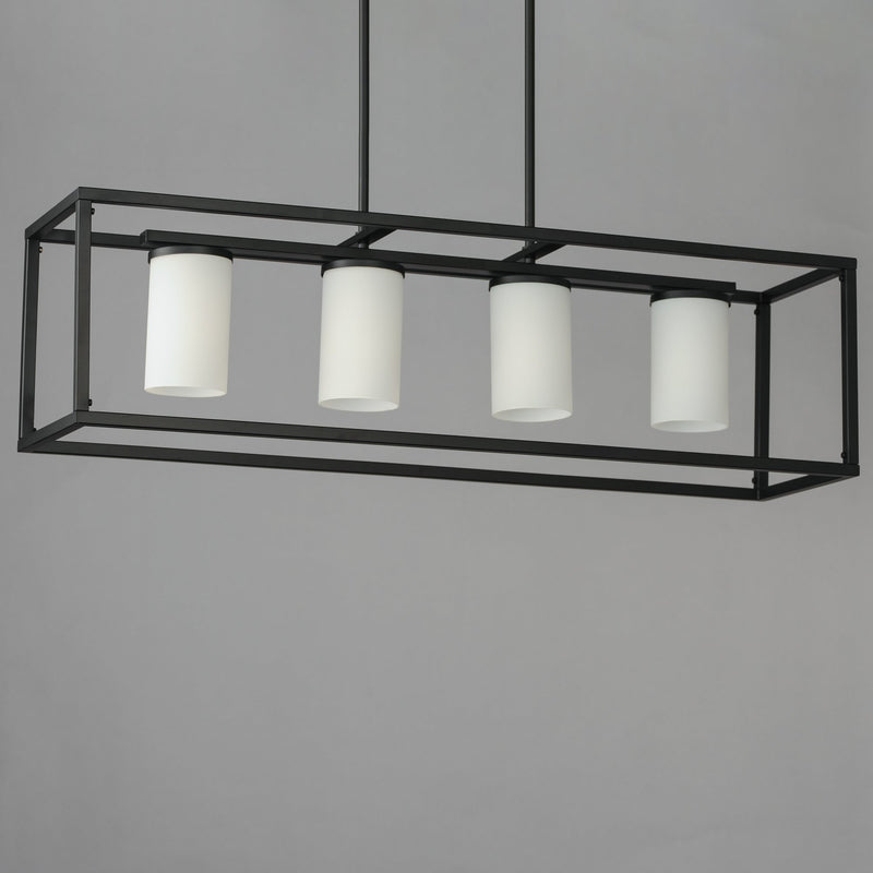 Lateral 4 Light Linear Pendant in Black