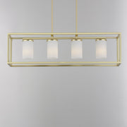Lateral 4 Light Linear Pendant in Satin Brass