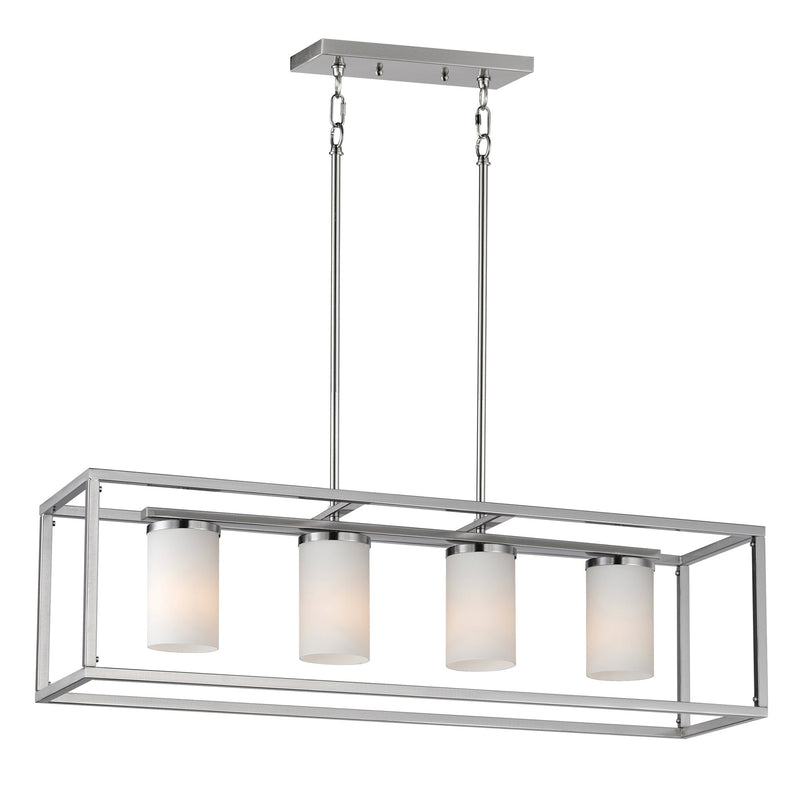 Lateral 4 Light Linear Pendant in Satin Nickel