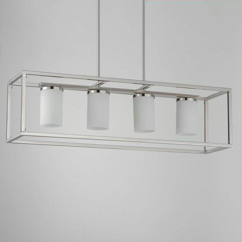 Lateral 4 Light Linear Pendant in Satin Nickel