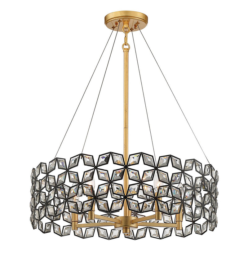 Brookcrest 5-Light Chandelier in Sand Coal with Gold Highlights