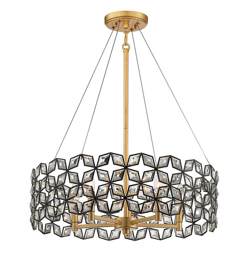 Brookcrest 5-Light Chandelier in Sand Coal with Gold Highlights